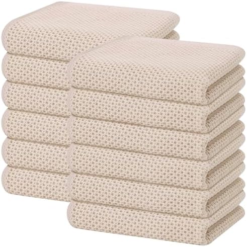 Homaxy 100% Cotton Waffle Weave Kitchen Dish Towels 12-Pack by Homaxy