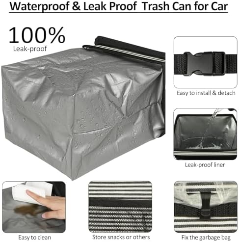 ELONGRIVER Leak Proof Car Trash Can - Image 3