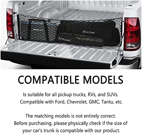 49''X16'' Truck Bed Organizer, Elastic Shrink Cargo Net Hold Many Items to Keep - Image 6