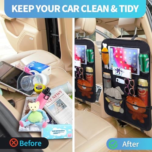 TCJJ Car Seat Organizer Backseat Kick Mats Oxford Back Seat Protector - Image 6