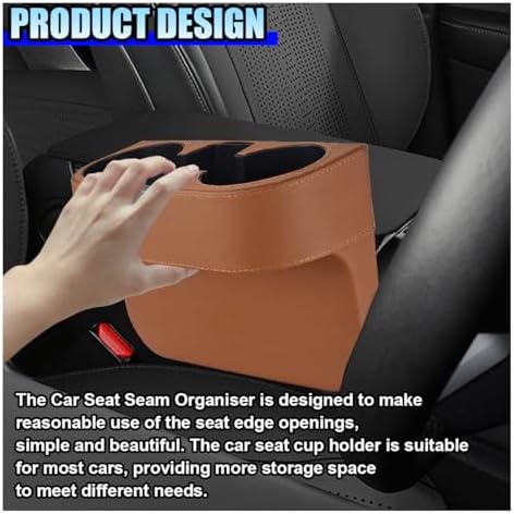 ZIMISI Car Cup Holder, Leather Front Console Gap Filler Organizer - Image 3