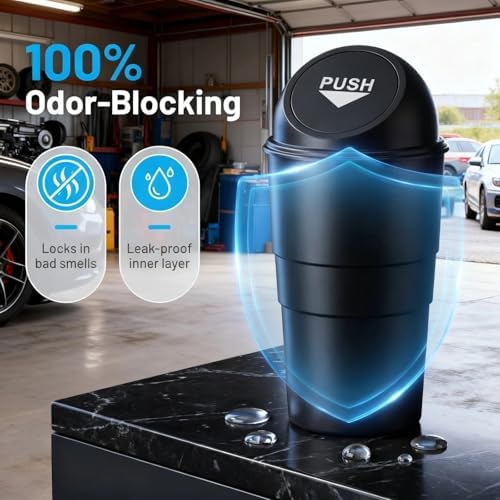 Cup Holder Trash Can, Leakproof Car Trash Can - Image 3