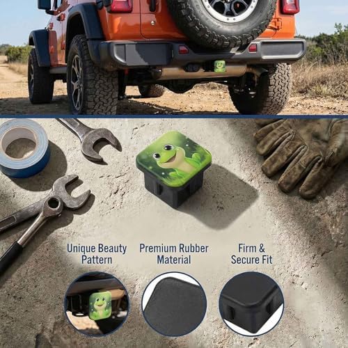 2 Inch Cartoon Frog Trailer Hitch Cover Rubber Receiver Tube Plug Cap, Tow - Image 3