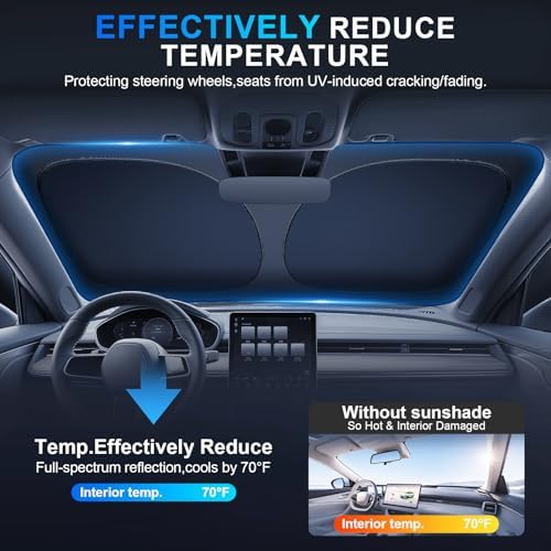 JUSTTOP Windshield Sunshade for Toyota Camry 2025-2026 | Easy-Fold Camry - Image 3