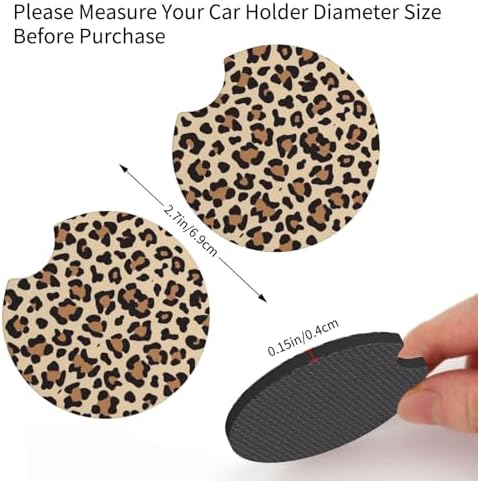 Cheetah Print Steering Wheel Cover Leopard 15 in + 2 car Coasters - Image 6