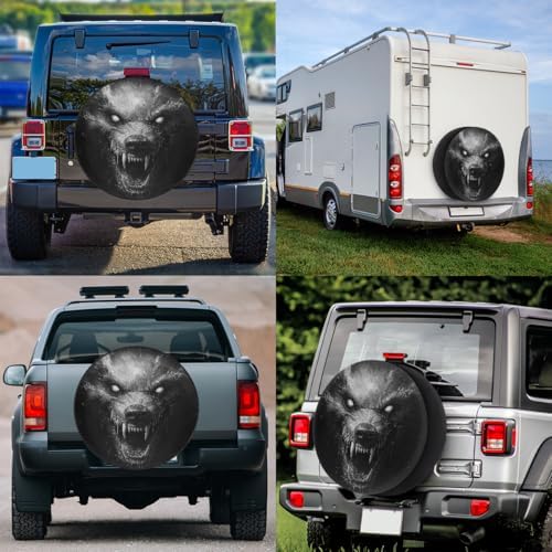 Wolf Spare Tire Cover 17in Spare Wheel Covers Tire Storage Cover - Image 6