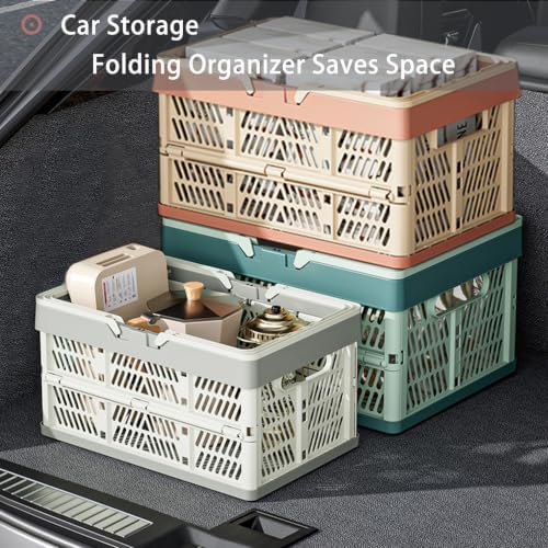 Collapsible Plastic Storage Crate - 32L Folding Organizer Basket Portable - Image 6