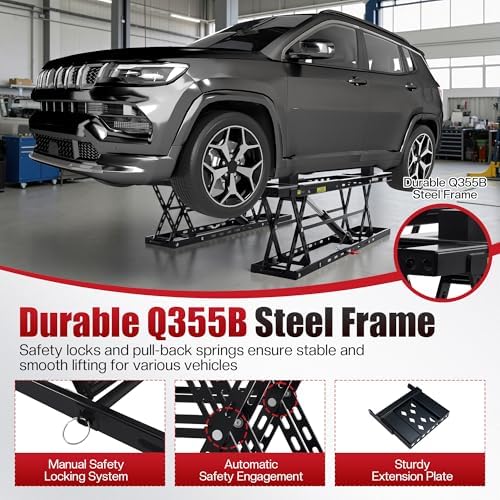 SPECRAFT 7000LBS Black Portable Hydraulic Car Lift, Home Garage - Image 4