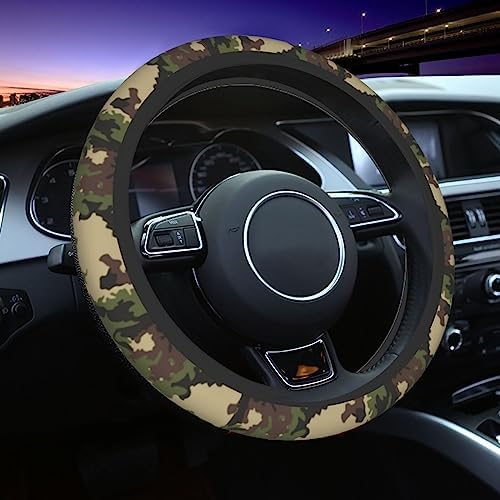 Green Camo Camouflage Steering Wheel Cover - Image 2