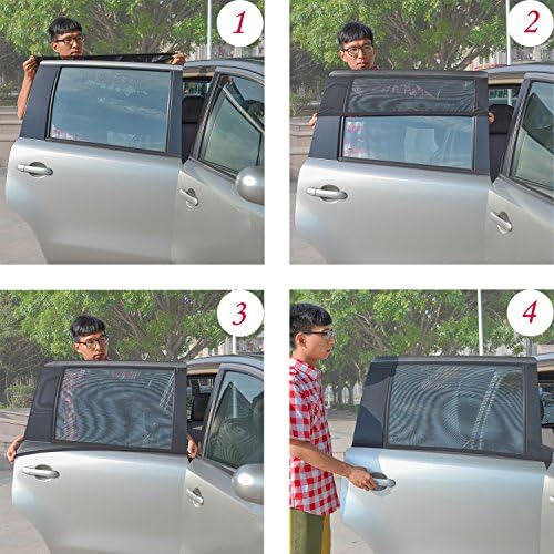 TFY Universal Car Rear Side-Door Square-Window Sunshades - Image 5