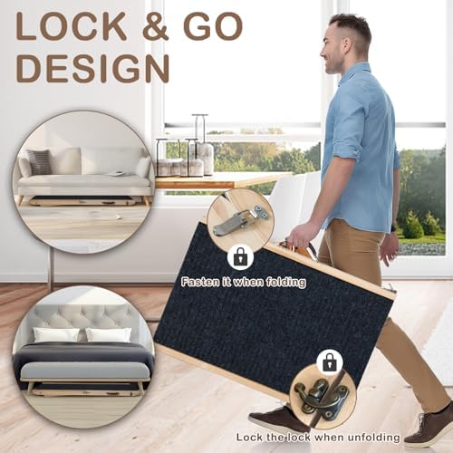 Foldable Dog Ramp for Bed, 4 Adjustable Portable Pet Ramps, for High Beds - Image 2