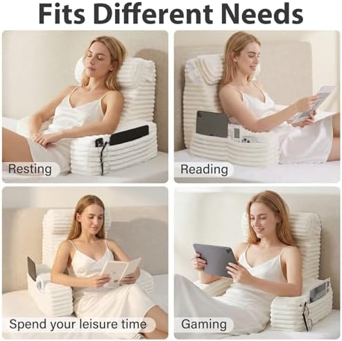 ENITYA 19" Large Back Pillow for Bed Sitting Up - Image 4