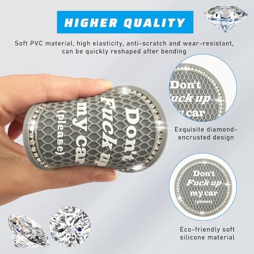 4 PCS Bling Car Cup Coaster, 2.75 Inch Anti-Slip Cup Holder Insert Coasters - Image 3