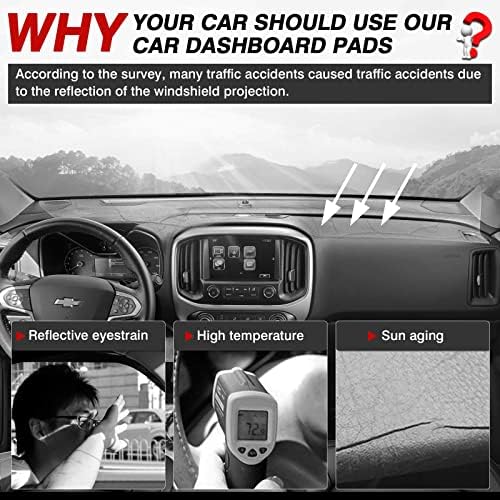 Autorder Dashboard Cover Mat for 2015-2020 2021 2022 Chevrolet Chevy Colorado - Image 2