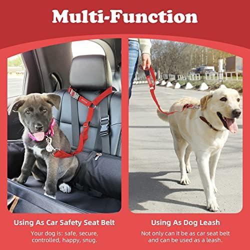 BWOGUE Dog Seat Belt for Car, Adjustable Headrest Restraint Safety Lead - Image 6