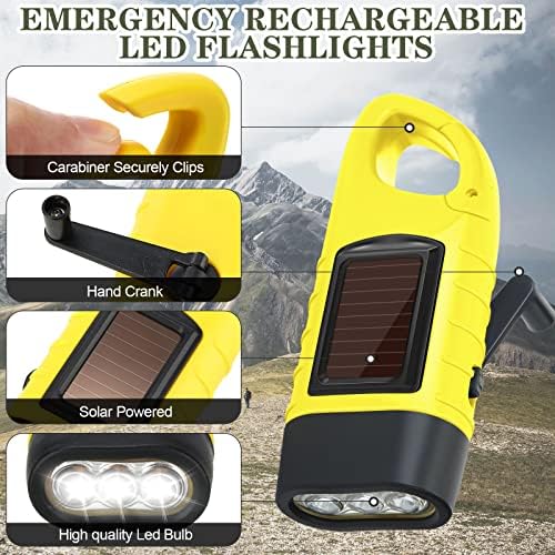 Leelosp 9 Pcs Hand Crank Solar Flashlight Emergency LED - Image 3