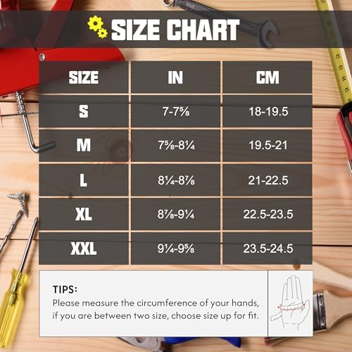 HANDLANDY Work Gloves for Men & Women, Utility Mechanic Working Gloves Touch - Image 7