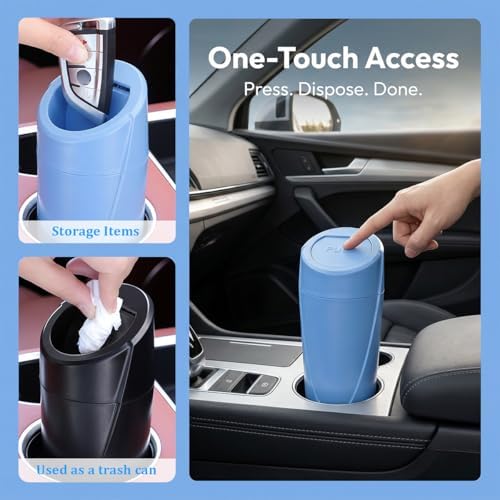 Car Trash Bin with Lid, Leak-Proof Portable Vehicle Cup Holder Garbage Can - Image 5