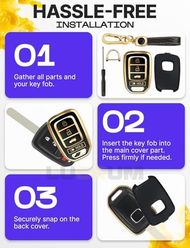Lucrum Compatible with Honda Key Fob Cover & Keychain - Image 7