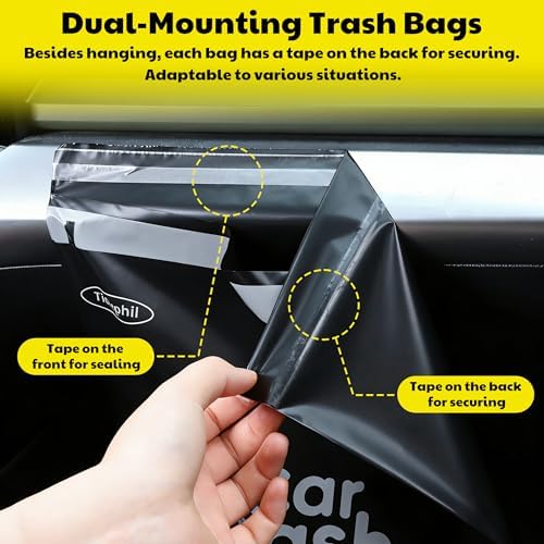 50 Bags Hanging Car Trash Bags Disposable, 2 Gallon Car Garbage Bags. Black - Image 5