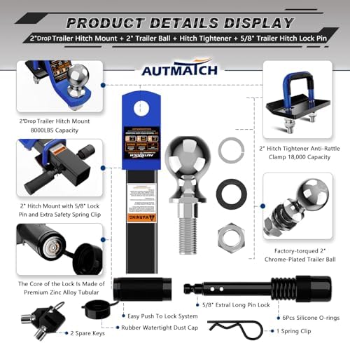 AUTMATCH Trailer Hitch Ball Mount - Image 2