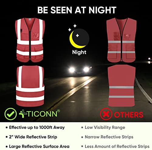 TICONN High Visibility Reflective Safety Vest - Image 3