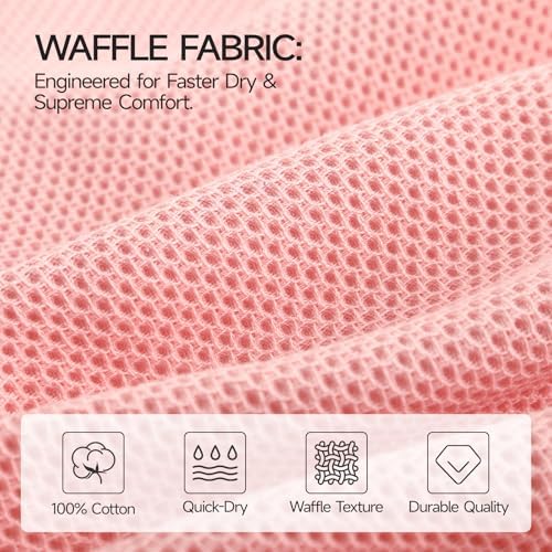 REDKISS 100% Cotton Waffle Weave Bath Towels 4 Pack - Image 6