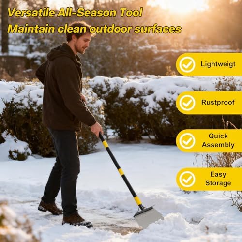 Garden Flat Shovel, 74” Ice Scraper, Snow Shovel - Image 7
