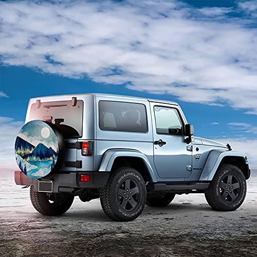 Blue Gold Spare Tire Cover Mountain Tree Star Wheel Cover 16 Inch - Image 3