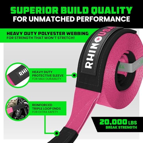 Rhino USA Offroad Recovery Tow Strap - Image 2