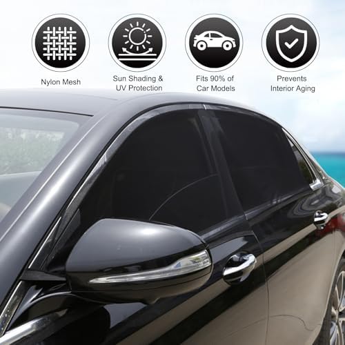 2 PCS Car Window Shades, Stretchable Side Window Full Coverage Sun Shade - Image 5