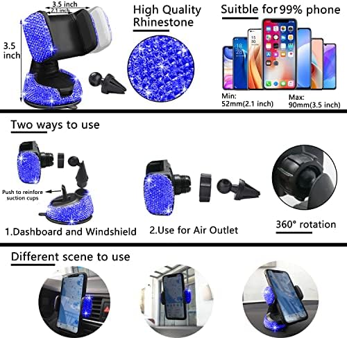 NBTEPEM 27 PCs Blue Bling Car Accessories Set - Image 5