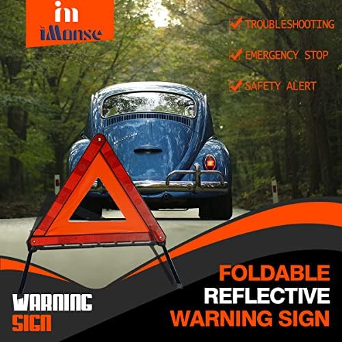 Emergency Roadside Reflective Triangles Warning Safety Kit - Image 3