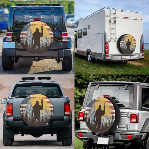 Bigfoot Flag Fun Spare Tire Cover Dust-Proof Wheel Protector - Image 6