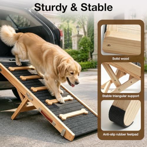 Foldable Dog Ramp for Bed & Couch, 5 Adjustable Heights Pet Ramp - Image 5