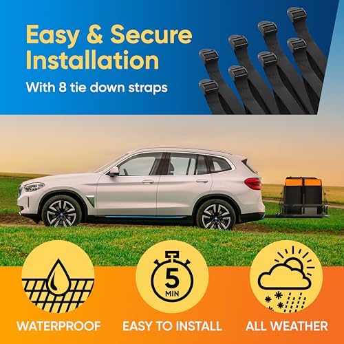 20ft³ Waterproof Hitch Cargo Carrier Bag, Durable PVC Tarpaulin Hitch Mount - Image 4