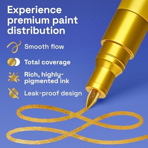 ARTISTRO Gold Acrylic Paint Markers - Image 4
