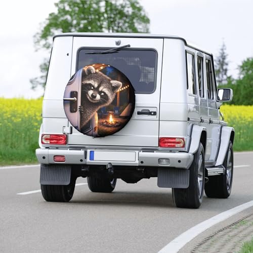 Peeping Raccoon Spare Tire Cover Wheel Protectors Weatherproof Spare Wheel - Image 7