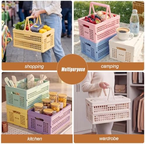 Collapsible Storage Crate, Foldable Plastic Basket - Image 4