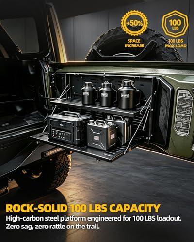 2-Tier Tailgate Table for Jeep Wrangler JK JL JKU JLU 2007-2026, Heavy-Duty - Image 7