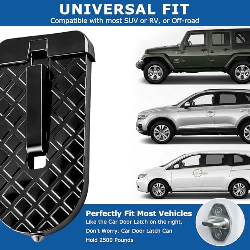 2PCS Car Door Step with 1PC Latch Protector, Foldable Aluminum Alloy - Image 6