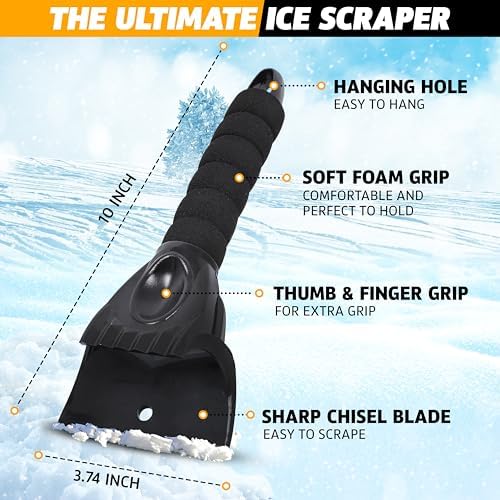 EcoNour Ice Scrapers for Car Windshield Car Ice Scraper - Image 2