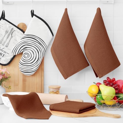 Homaxy 100% Cotton Waffle Weave Kitchen Dish Cloths 12-Pack - Image 6