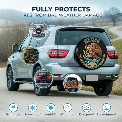 GENANY Mexico and Eagle Thick PVC Leather Spare Tire Cover Size 14 - Image 3