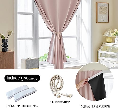 AJAZZ 100% Blackout Self Adhesive Curtains Small Window Short Temporary Black - Image 2