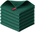 Kitinjoy 100% Cotton Waffle 6-Pack Kitchen Towels, Dark Green by Kitinjoy