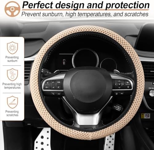 Alpmosn Elastic Stretch Steering Wheel Cover, Breathable Microfiber Ice Silk - Image 5