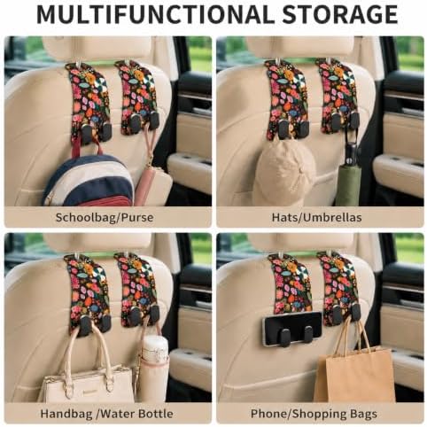 Cute Floral Car Seat Back Storage Headrest Hooks - Image 6