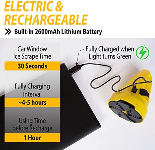 ZONETECH Electric Snow Ice Scraper USB Rechargeable - Image 5