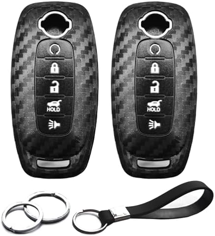 2pcs Compatible with Nissan Key Fob Cover Case Key Chain fit by INFIPAR